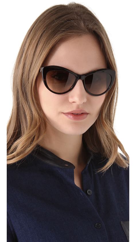 Lyst Tory Burch Oversized Cat Eye Sunglasses In Brown