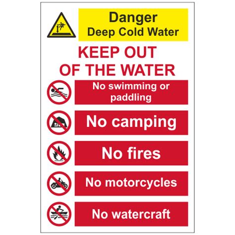 Danger Deep Cold Water Sign Danger Deep Water Signs Safety Signs