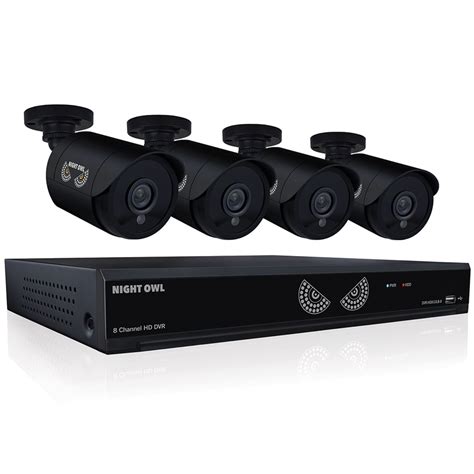 NIGHT OWL Analog Wired Outdoor 4 Security Camera Kit with Night Vision ...