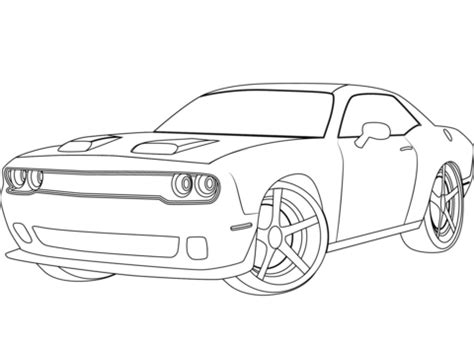 Dodge Challenger Hellcat coloring page | Free Printable Coloring Pages