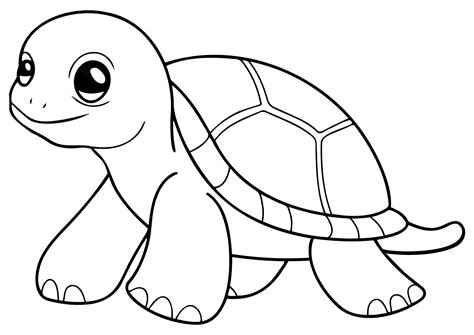 Simple Drawing Of A Small Turtle Turtle Coloring Pages For Kids