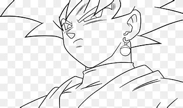 Goku Black Line Art Super Saiyan Sketch Goku Ngulo Blanco Cara Png