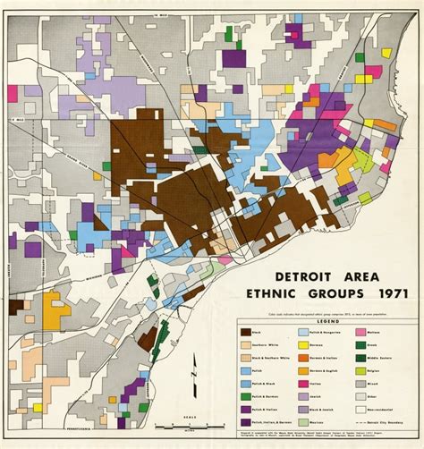 Map: Detroit Area Ethnic Groups 1971 | DETROITography