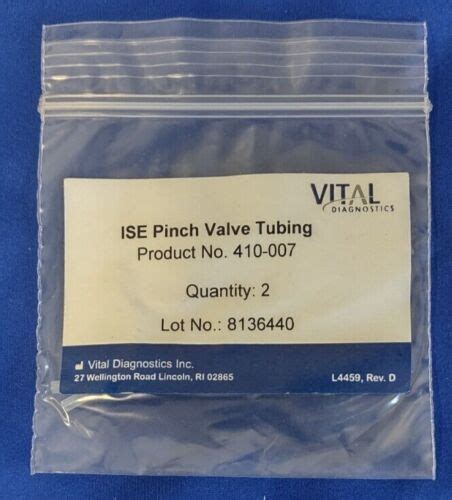 Ise Pinch Valve Tubing Part 410 007 Clinical Data Elan Vital