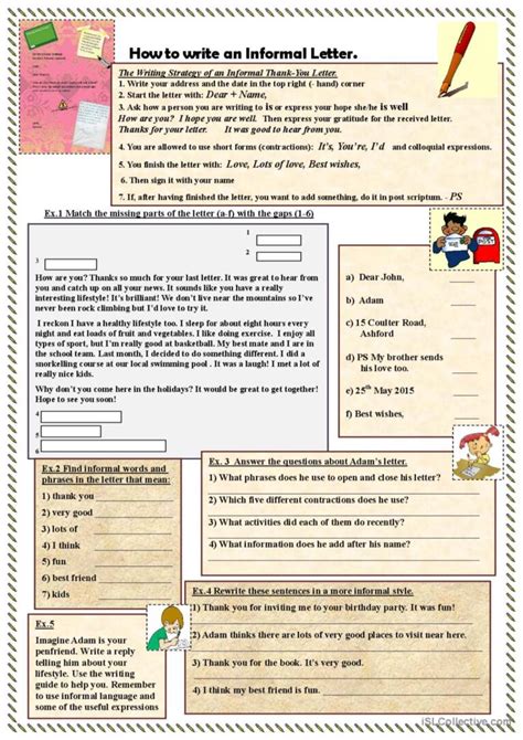 How To Write An Informal Letter Crea English Esl Worksheets Pdf Doc