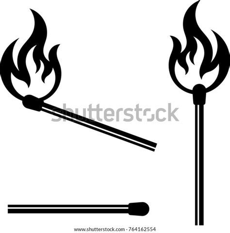 Lit Matchstick Burning Matchstick Vector Art Stock Vector Royalty Free