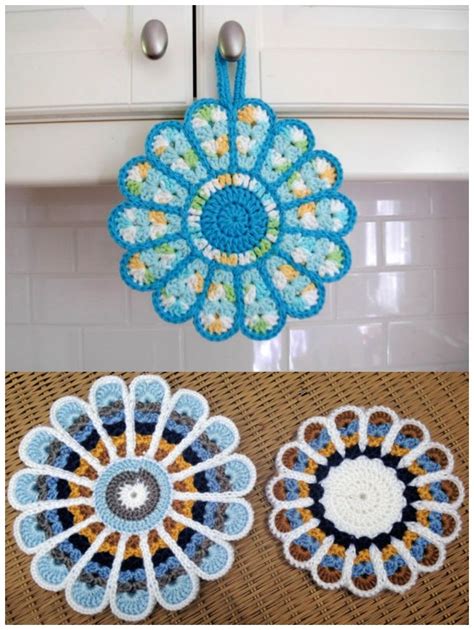 10 Colorful Crochet Flower Pot Holder with FREE Pattern Связанные