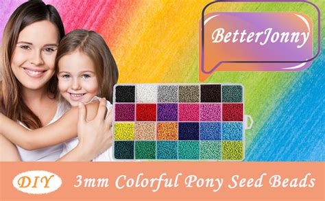 14400 Pieces Pony Seed Beads BetterJonny 3mm Glass Seed Beads Bracelet