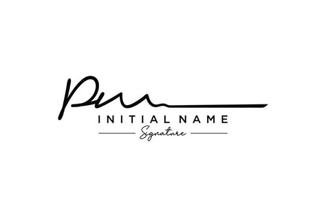 Initial Pm Signature Logo Template Vector Hand Drawn Calligraphy