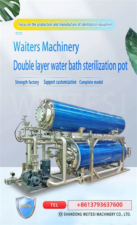 Industrial Automatic Water Immersion Steam Retort Machine Glass Bottles