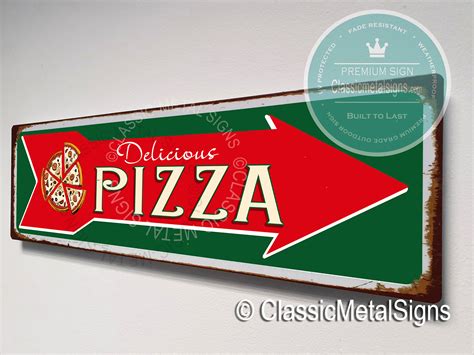 Vintage Style Pizza Sign - Classic Metal Signs