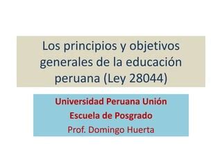 Los Principios De La Educacion PPT