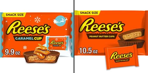 Reese S Milk Chocolate Peanut Butter Cups Snack Size 10 5 Oz And Reese S Caramel Snack Size 9 9 Oz