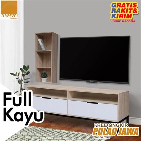 Jual FULL KAYU Buffet TV Rak TV Meja TV Modern Minimalis Odeon 140 CM