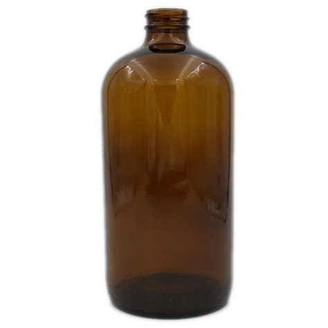 32 Oz Amber Boston Round Glass Bottle 33 400 Issa Packaging