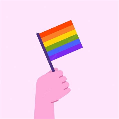 Premium Vector Hand Holding Lgbtqi Flag Pride Month Celebration