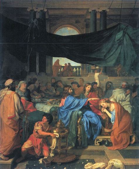 Charles Le Brun Il Convito Dal Fariseo Con La Maddalena Ai Piedi Di