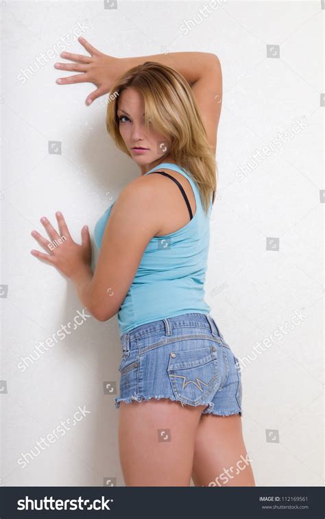 Portrait Sexy Woman Bikini Jeans Shorts Stock Photo Shutterstock
