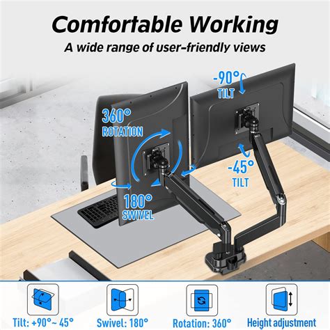 GetUSCart- MOUNTUP Dual Monitor Mount Fits 13’’-39’’ Screen, Ultrawide ...