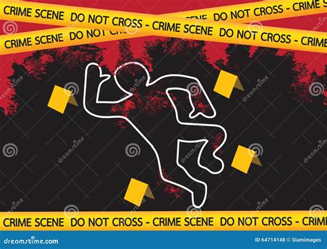 Crime Scene Body Chalk Outline Pop Art Vector CartoonDealer 98424525