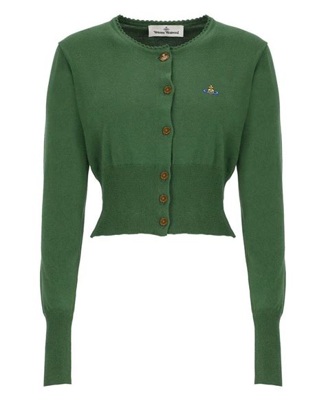 Vivienne Westwood Bea Cropped Cardigan In Green Lyst