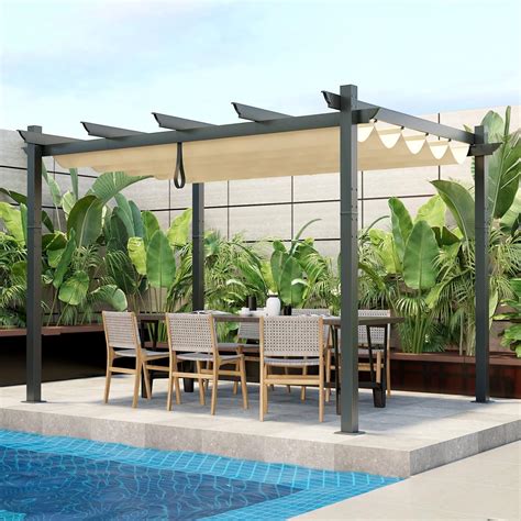 Amazon.com: Tangkula 10x12 Ft Heavy-Duty Aluminum Pergola With