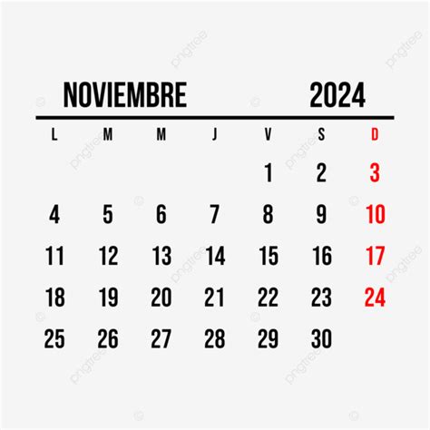 2024 Spanish November Calendar 2024 November Calendar November 2024