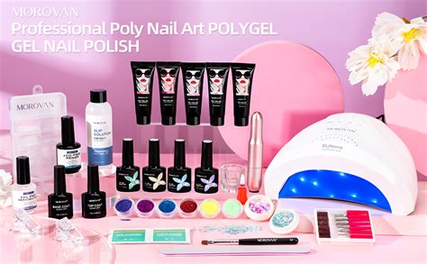 Morovan Poly Gel Nail Kit Poly Gel Kit With Drill And