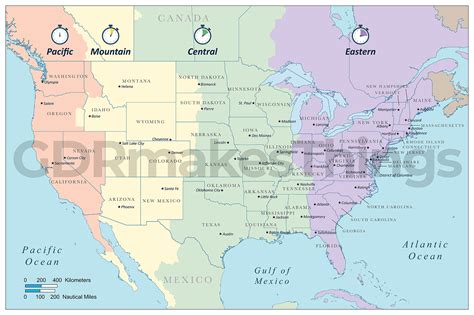 Usa Map With Time Zones