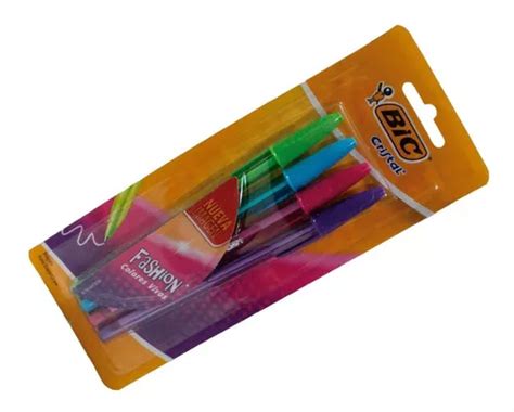 Pluma Bic Fashion Colores Vivos Cristal Bol Grafos Grueso Color De La