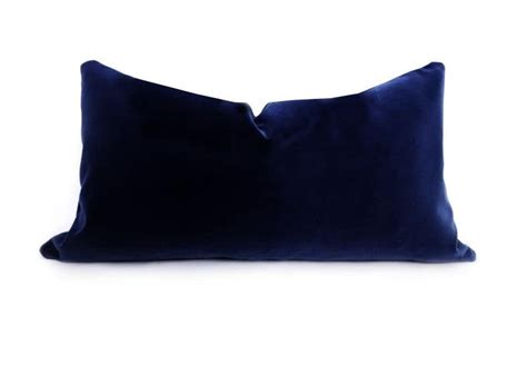 Navy Blue Cotton Velvet Pillow Cover Navy Velvet Pillow Velvet Pillow