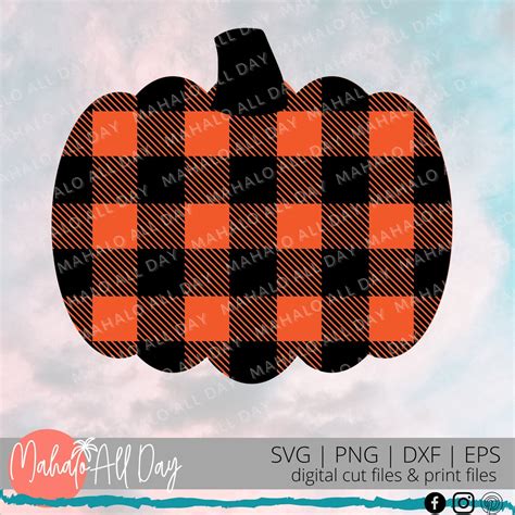 Buffalo Plaid Pumpkin Svg Pumpkin Svg Checkered Pumpkin Svg Fall Svg