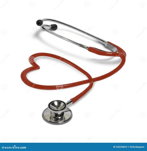 Red Stethoscope In Shape Of Heart Stock Photo Image Of Clinic Beauty