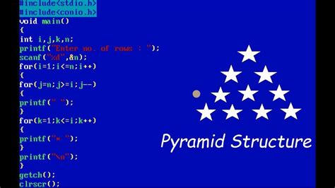 How To Print Star Pyramid Pattern In C Youtube