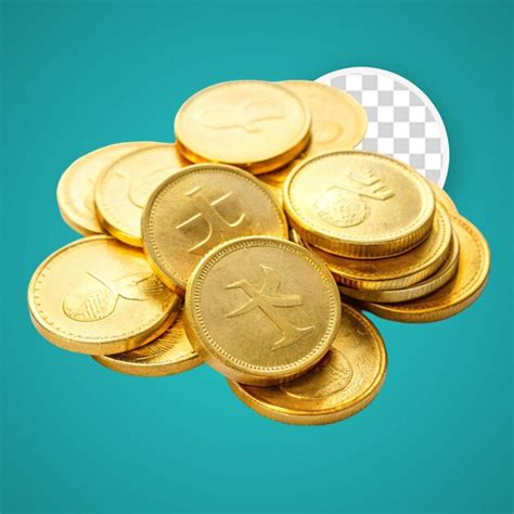 Premium Psd Stack Of Golden Coins D Rendering Isolated