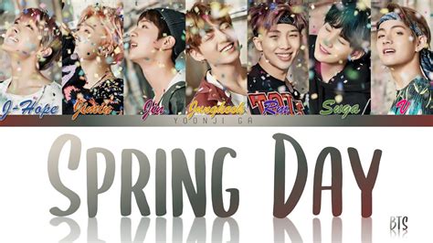 Bts 방탄소년단 Spring Day 봄날 Lyrics Color Coded Hanromeng Youtube