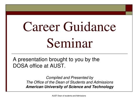 Ppt Career Guidance Seminar Powerpoint Presentation Free Download Id176642