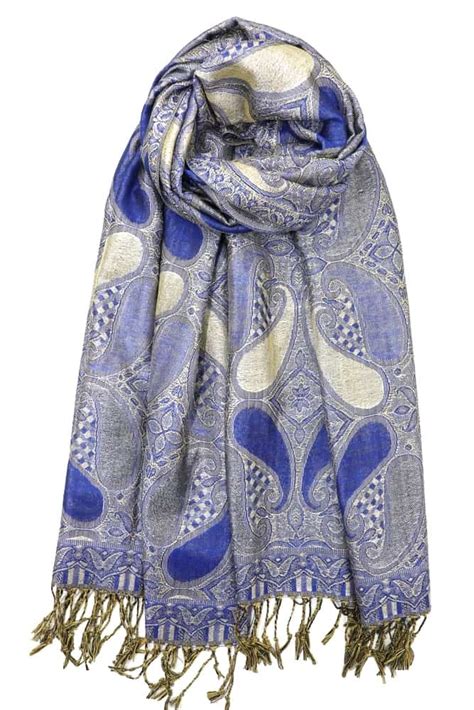 Royal Blue Metallic Scarf - US Wholesale Scarves