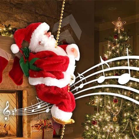 Santastar Babbo Natale Che Suona Musica E Si Arrampica Sulla Corda