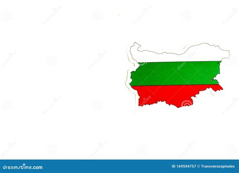 National Flag of Bulgaria. Country Outline on White Background with ...