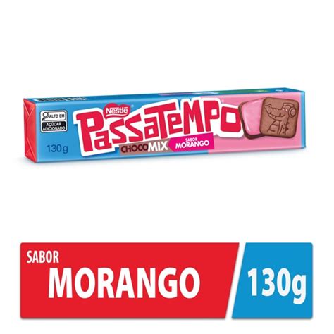 Biscoito Recheado Chocolate Morango Nestlé Passatempo Choco Mix