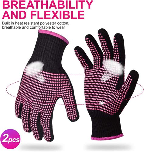 Heat Resistant Gloves With Silicone Bumps Sopito 2pcs Professional Heat Proof Glove Mitts For