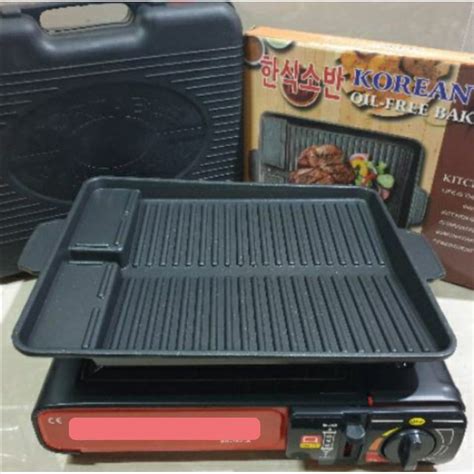 Samgyeopsal Set Happy Home Portable Stove And Hanaro Nonstick Griller Plate Samgy Samgyupsal