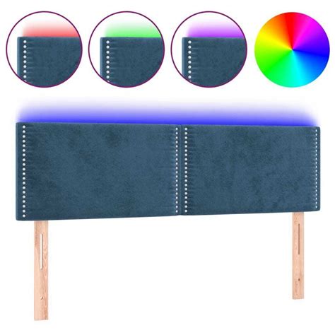 T Te De Lit Led Bleu Fonc X X Cm Velours Ebay