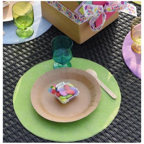 Set De Table Rond Vert Amande En Intiss Les Achat Sets De Table