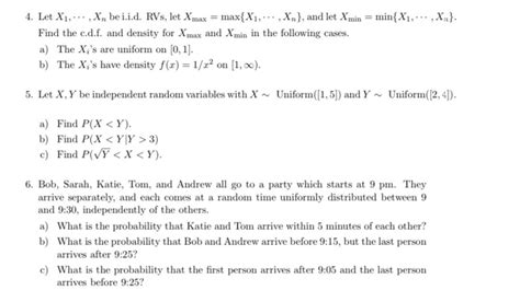 Solved Let X X Bei I D Rvs Let X Max Chegg