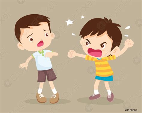 Angry Boy Shouting Friend Stock Vector 1168583 Crushpixel