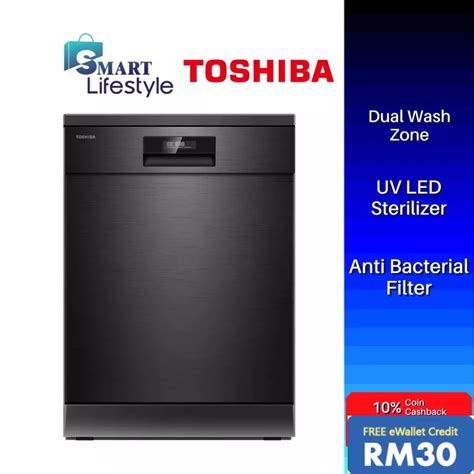 FREE SHIPPING Toshiba Free Standing Dishwasher With 70C Hot Water