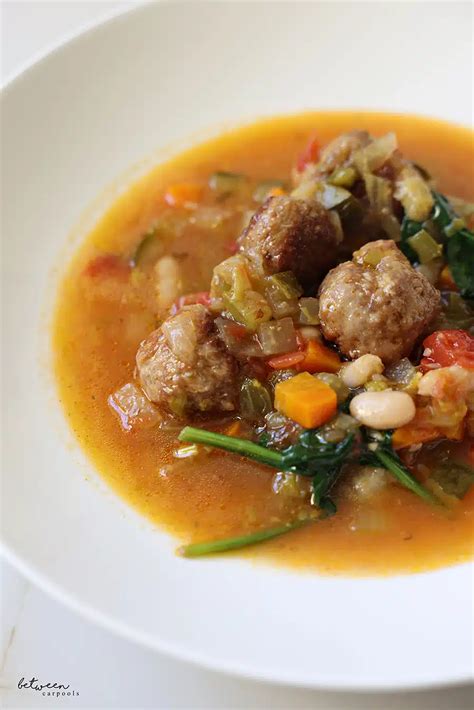 Hearty Minestrone With Meatballs Between Carpools