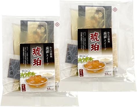 Jp 【北毛久呂保】わらび餅風蒟蒻 琥珀 130g 黒蜜・きなこ付 130g×2袋 食品・飲料・お酒